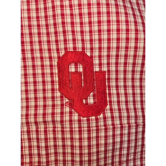 Oklahoma Sooners Antigua Crimson Plaid Shirt Large - Picture 7 of 8